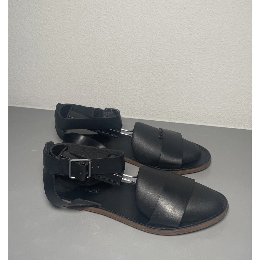MADEWELL Women's Sandals The Boardwalk Size 9 Black Leather Ankle Strap